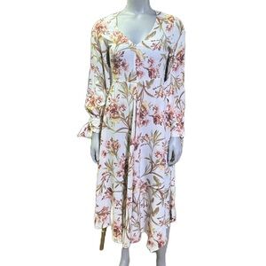 _H&M Dress - Womans Size 2 - Long Sleeve - Floral Print - Bowtie Cuffs_